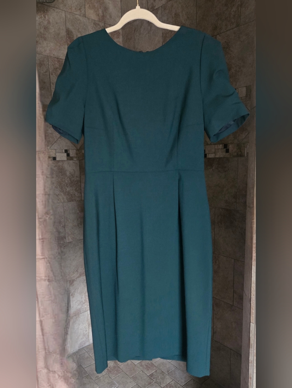 J. Crew Teal Short-Sleeve Midi Dress